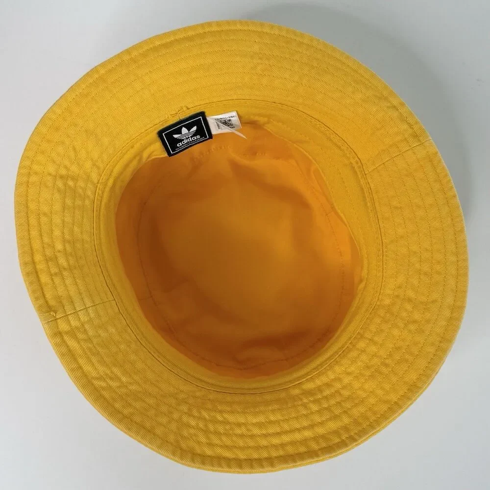 ADIDAS Bucket Hat Unisex Sz O/S Mustard Yellow Black Logo Summer Beach - READ